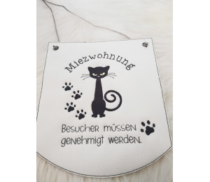 Stickdatei ITH - Wimpel Ösen "Miezwohnung 1"